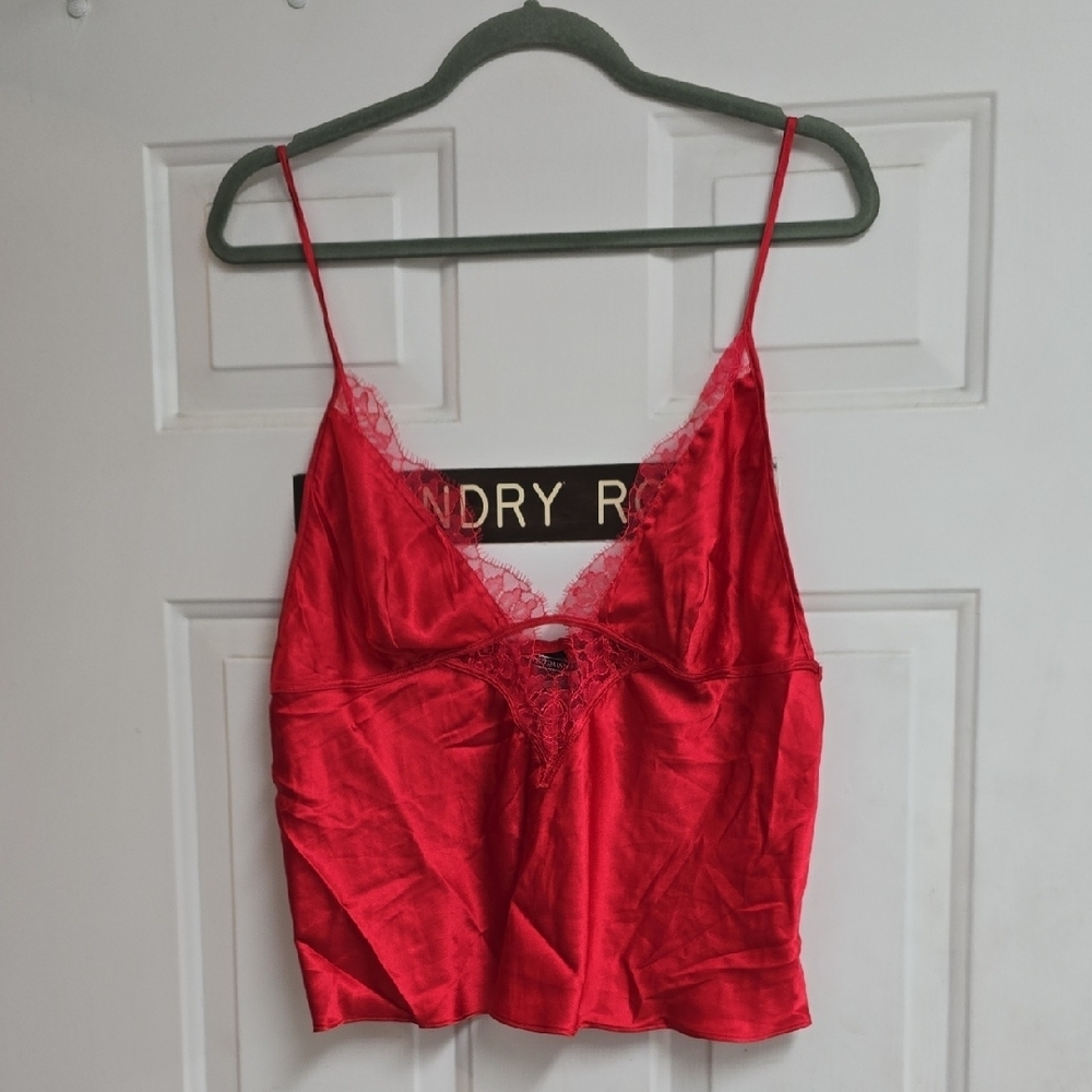 Victoria Secrets Red Lace Trim Camisole